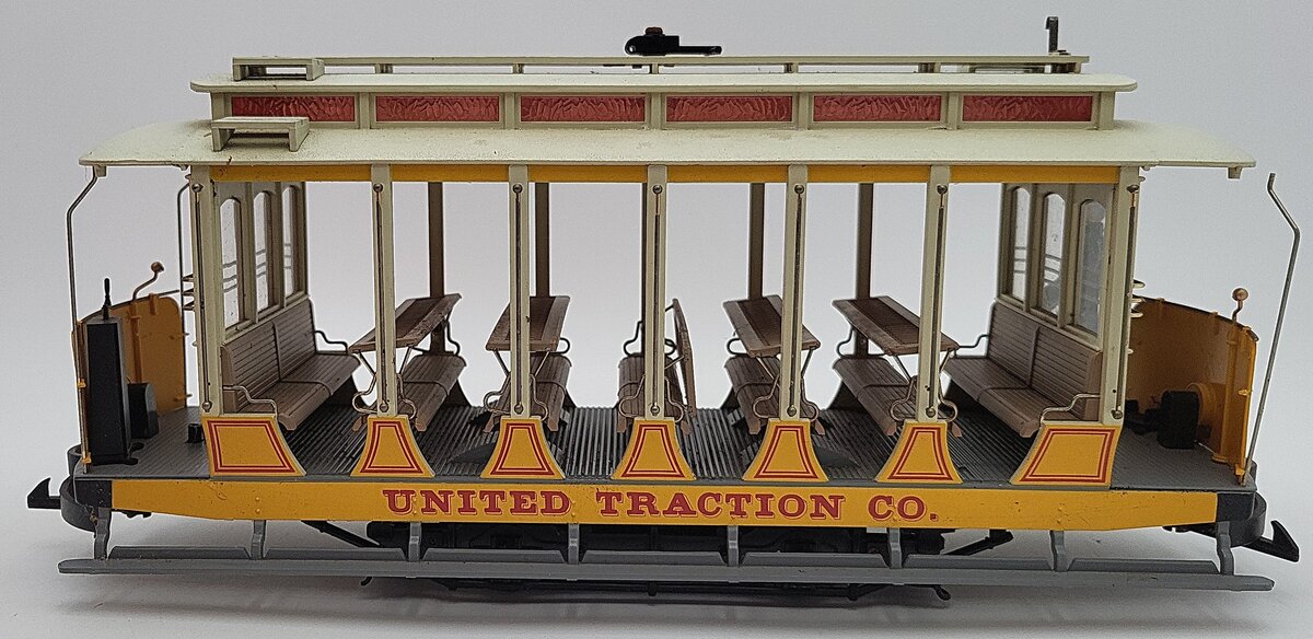 Bachmann 93938 G Scale United Traction Co Motorized Open Street Car VG/Box
