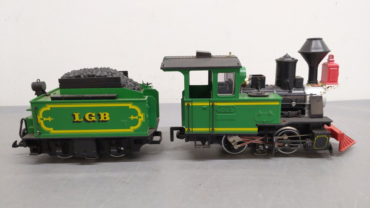 LGB 2017D G Gauge Green 0-4-0 Steam Locomotive with Motorized Tender VG/Box