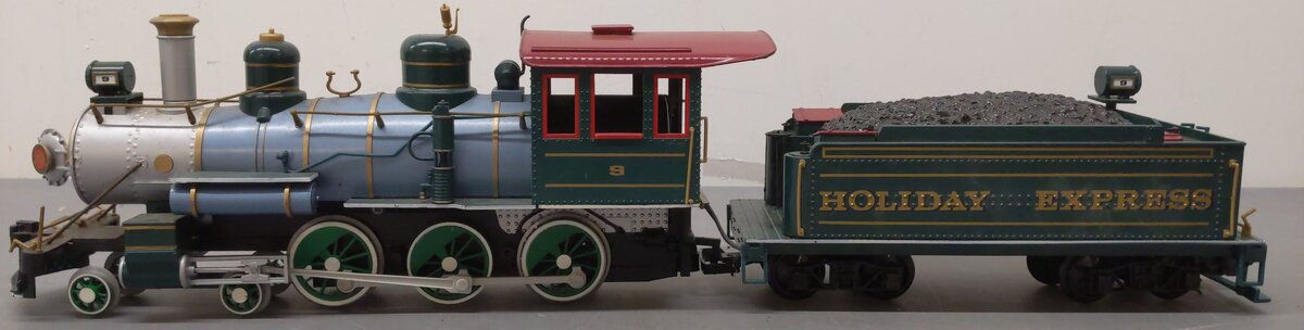 Bachmann G Scale Holiday Express 4-6-0 Steam Locomotive #9 EX