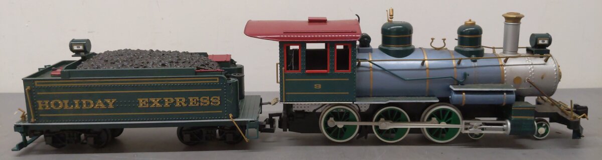 Bachmann G Scale Holiday Express 4-6-0 Steam Locomotive #9 EX
