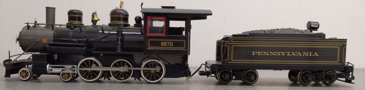 Bachmann 81092 G Scale PRR 4-6-0 Steam Locomotive & Tender #9670 VG
