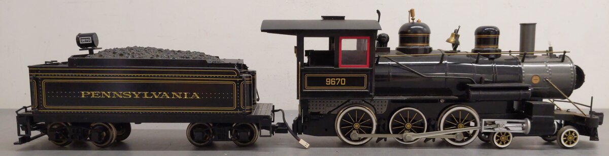 Bachmann 81092 G Scale PRR 4-6-0 Steam Locomotive & Tender #9670 VG