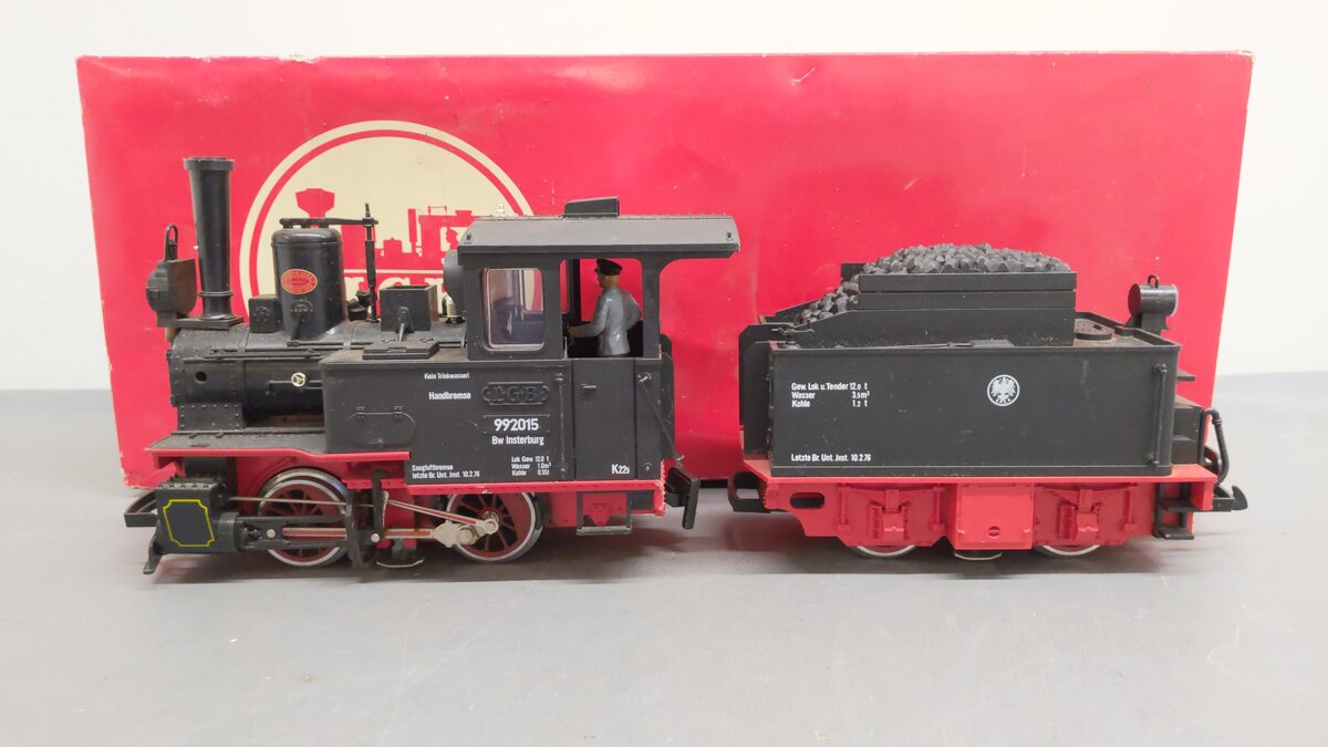 LGB 2015D G Gauge Insterburg Steam Locomotive & Tender #992015 VG/Box