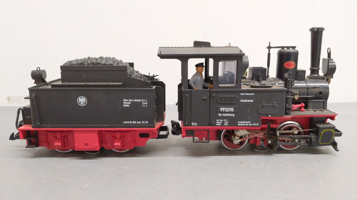 LGB 2015D G Gauge Insterburg Steam Locomotive & Tender #992015 VG/Box