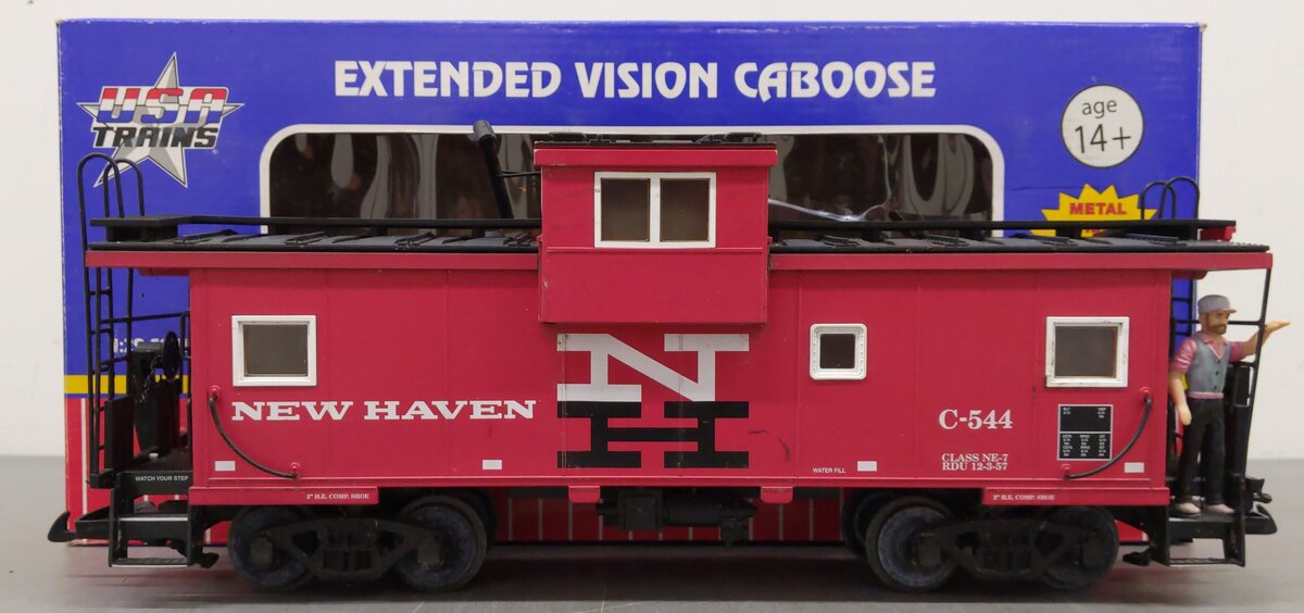 USA Trains R12107 G New Haven Extended Vision Caboose #C-543 (Metal Wheels) VG/Box
