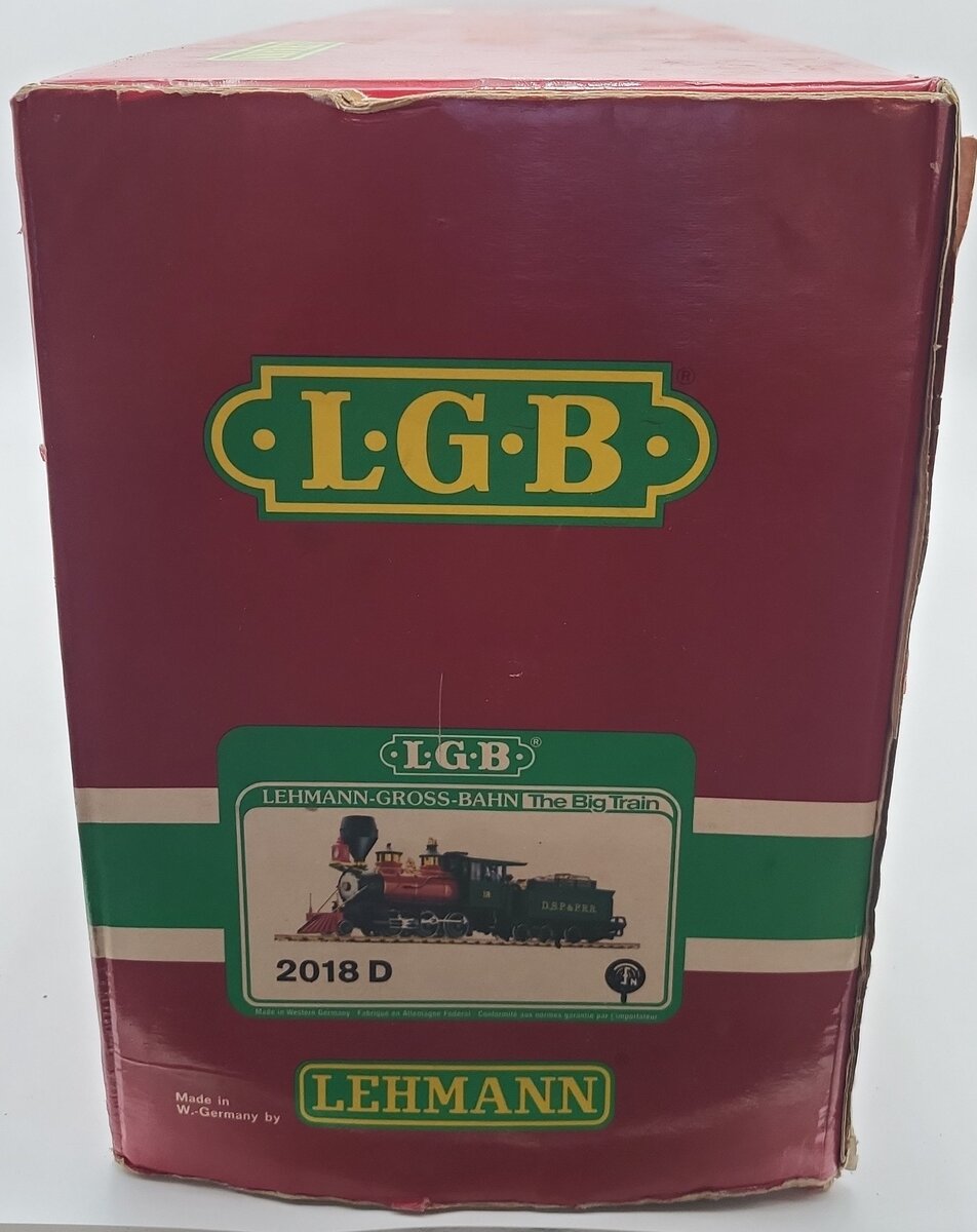 LGB 2018D G Scale DSP&PRR 2-6-0 Mogul Steam Locomotive & Tender