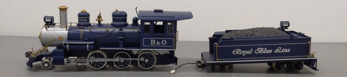 Bachmann 1332 G B&O Royal Blue Line 4-6-0 Steam Locomotive and Tender #1332 VG