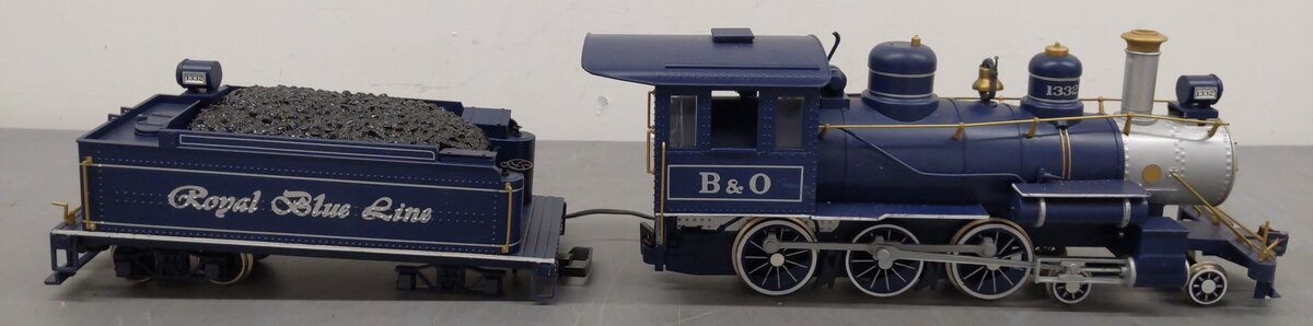 Bachmann 1332 G B&O Royal Blue Line 4-6-0 Steam Locomotive and Tender #1332 VG