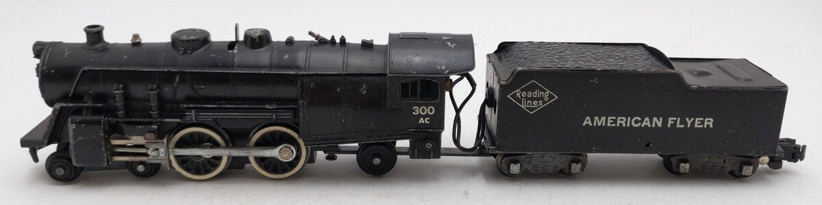 American Flyer 300 Vintage S Reading 4-4-2 Atlantic Steam Locomotive & Tender VG
