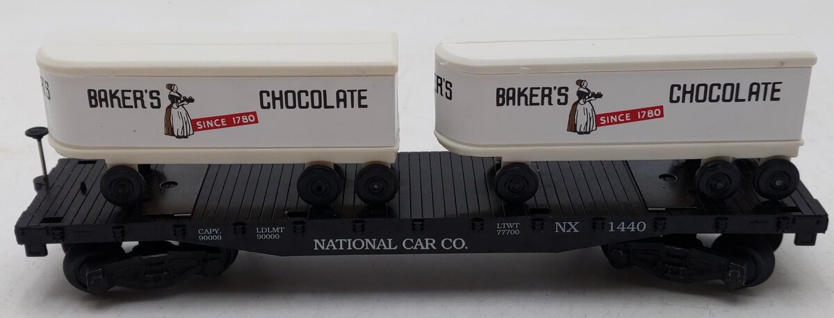 Portlines Hobbies 1440 S Scale NCCX Flatcar w/ Baker's Chocolate Trailers EX/Box