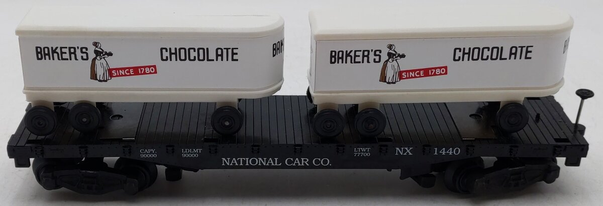 Portlines Hobbies 1440 S Scale NCCX Flatcar w/ Baker's Chocolate Trailers EX/Box