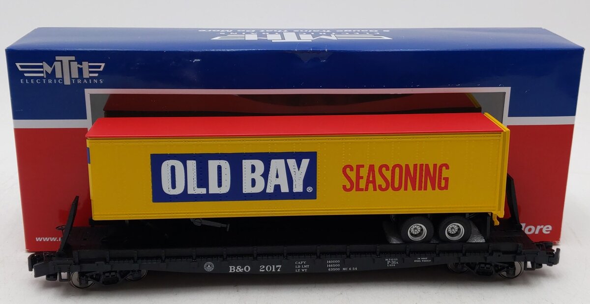 MTH 35-76036 S Baltimore & Ohio Flat Car with 45' Trailer #2017 LN/Box