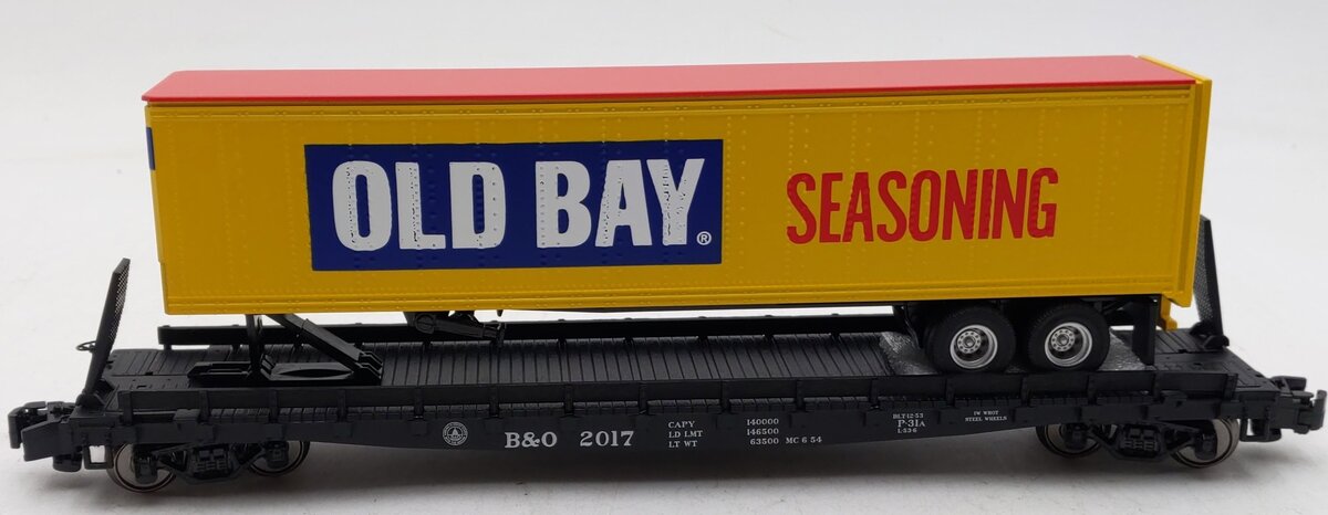 MTH 35-76036 S Baltimore & Ohio Flat Car with 45' Trailer #2017 LN/Box