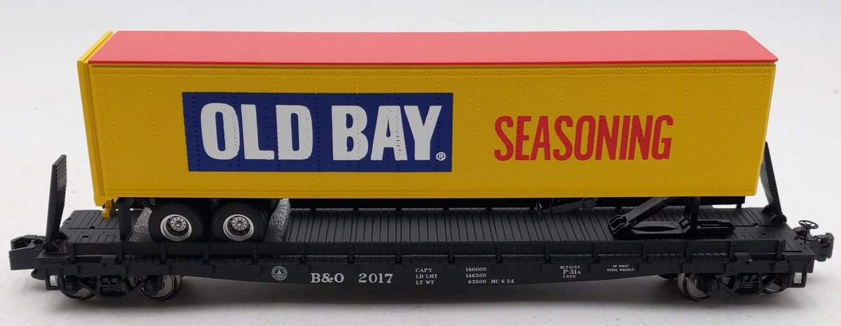 MTH 35-76036 S Baltimore & Ohio Flat Car with 45' Trailer #2017 LN/Box
