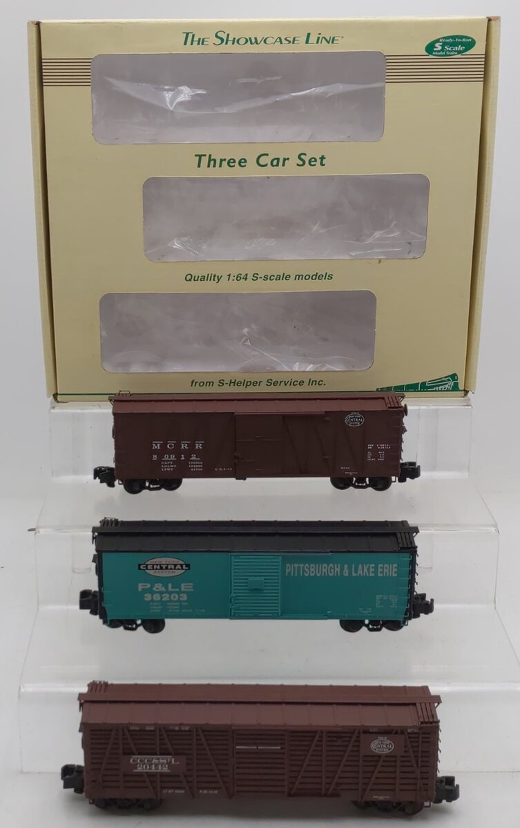 S-Helper 00350 S Gauge New York Central Freight Car Set (Set Of 3) EX/Box