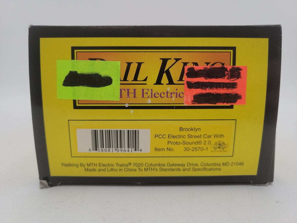 MTH 30-2570-1 Brooklyn PCC Electric Street Car w/Proto-Sound 2.0 #1009 LN/Box