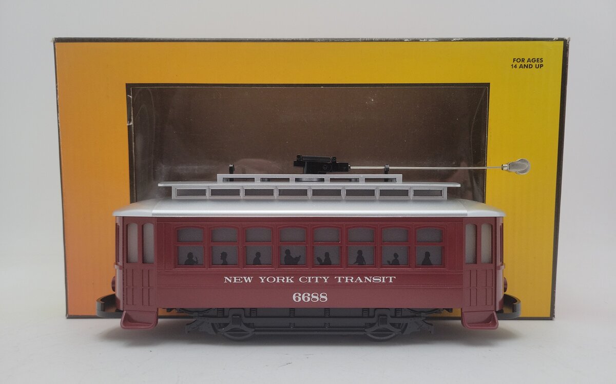 MTH 30-2596 O Gauge New York Transit Authority Bump-n-Go Trolley #6688 LN/Box