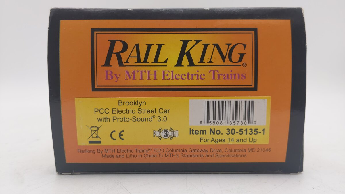 MTH 30-5135-1 O Gauge Brooklyn PCC Electric Street Car #1003 w/ PS3