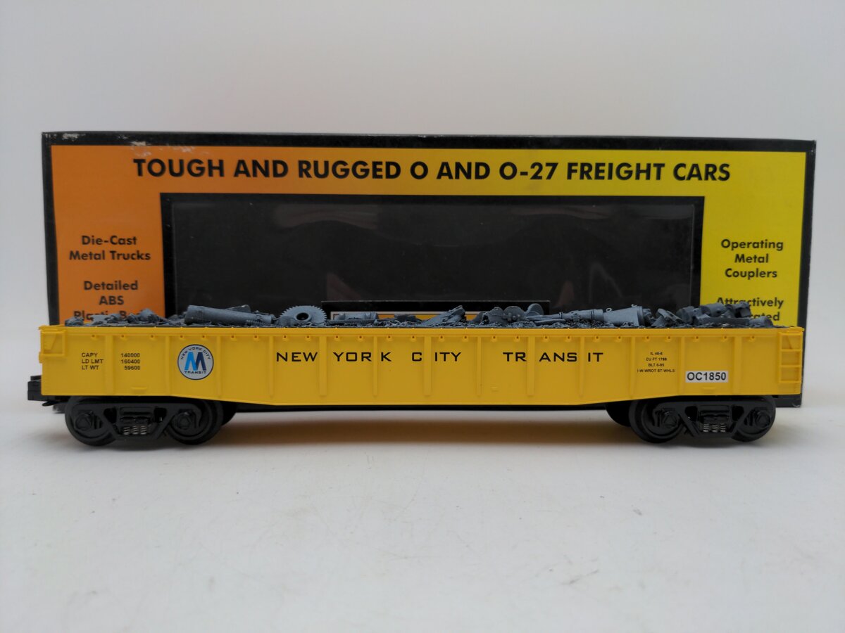 MTH 30-7255 O Gauge MTA Gondola Car with Junk Load LN/Box