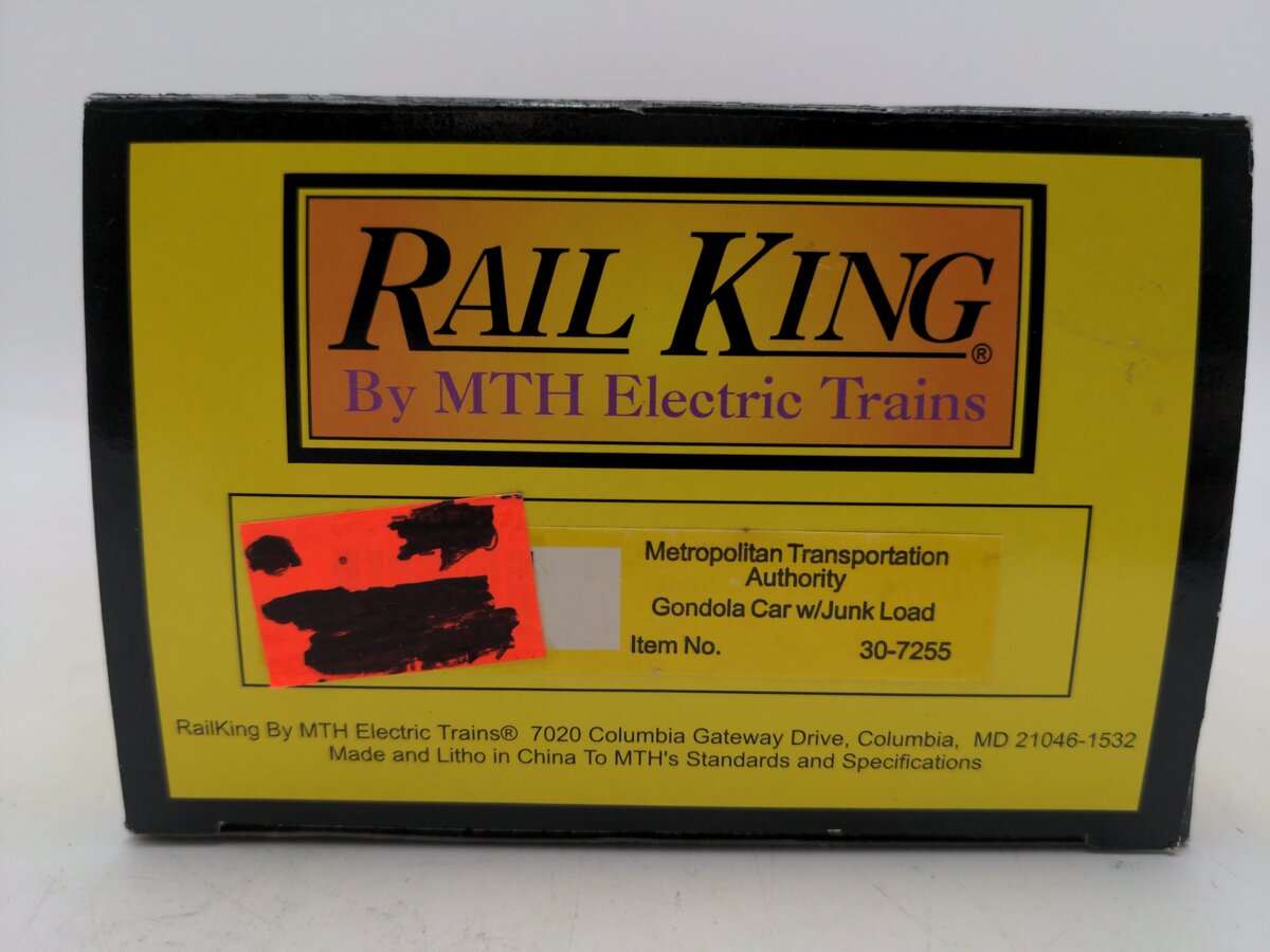 MTH 30-7255 O Gauge MTA Gondola Car with Junk Load LN/Box