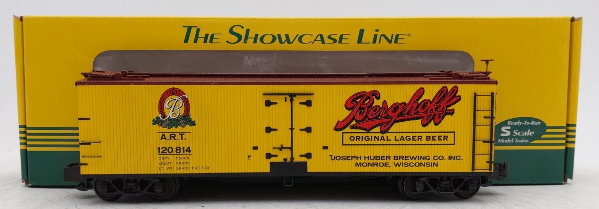 S-Helper 00513 S Gauge Berghoff Beer 40' Wooden Billboard Reefer #120814 LN/Box