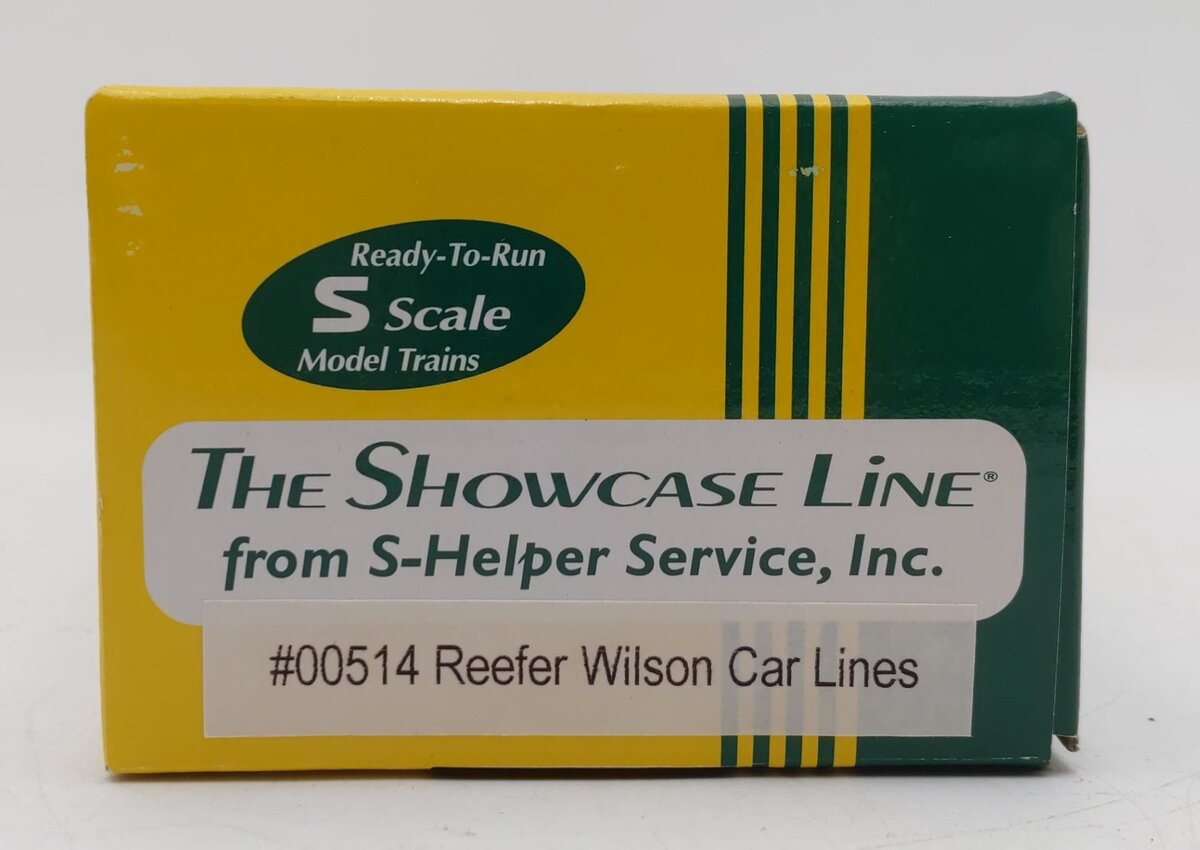 S-Helper 00514 S Gauge Wilson Car Lines 40' Wooden Billboard Reefer #7554 LN/Box