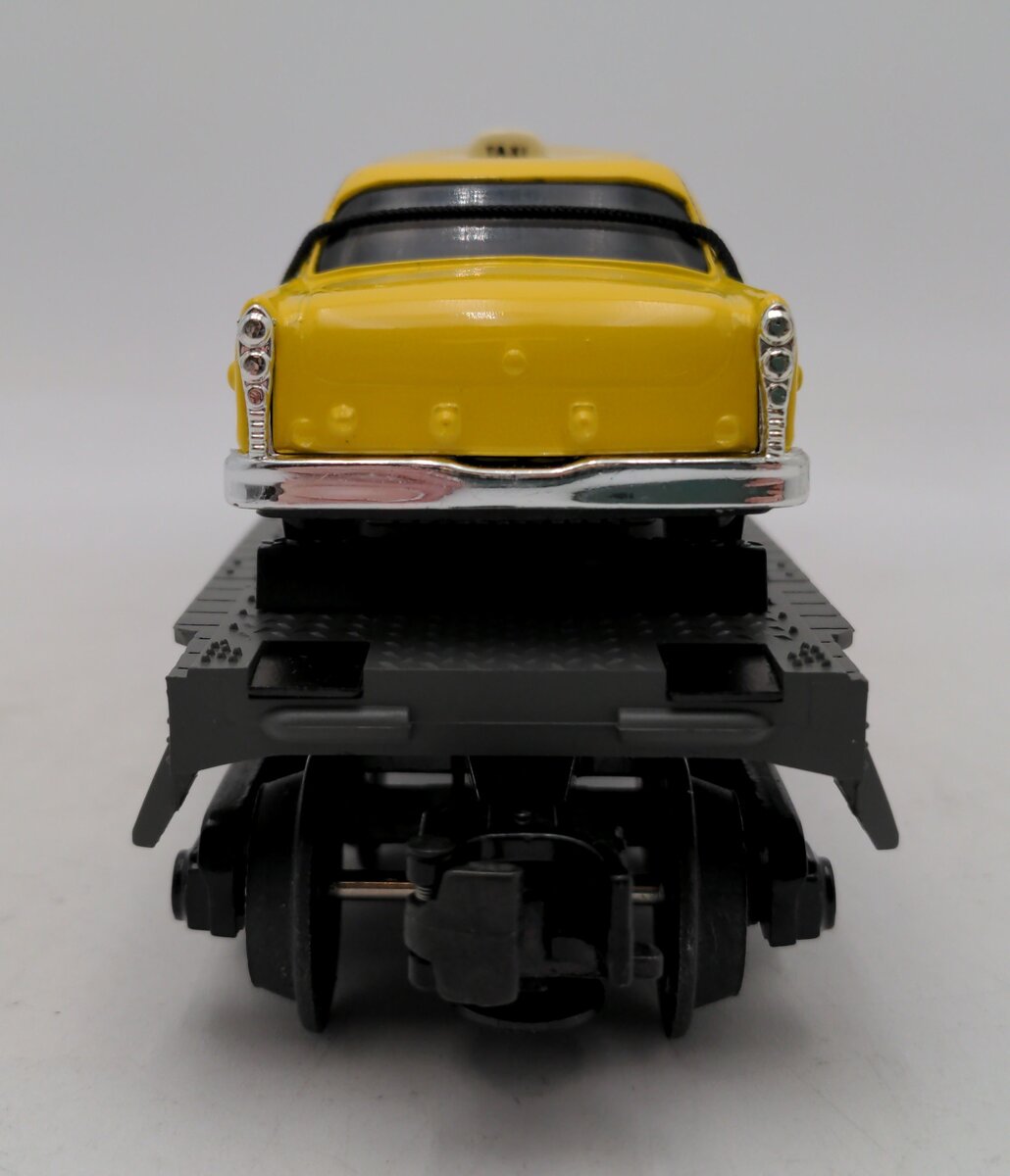 MTH 30-7625 O Gauge MTH Auto Transport Flatcar w/ Ertl Checker Cabs #1959 LN/Box
