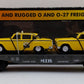 MTH 30-7625 O Gauge MTH Auto Transport Flatcar w/ Ertl Checker Cabs #1959 LN/Box