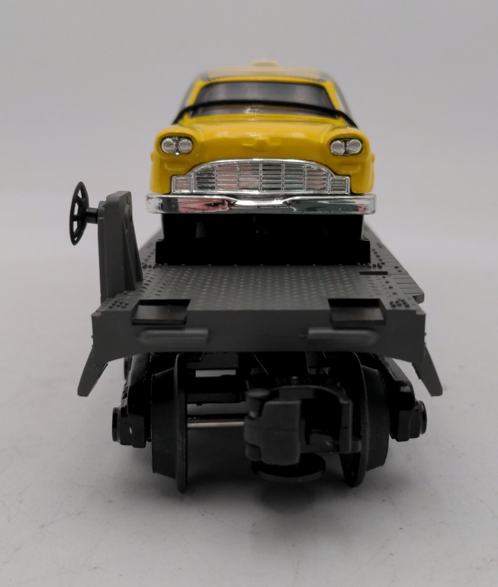 MTH 30-7625 O Gauge MTH Auto Transport Flatcar w/ Ertl Checker Cabs #1959 LN/Box