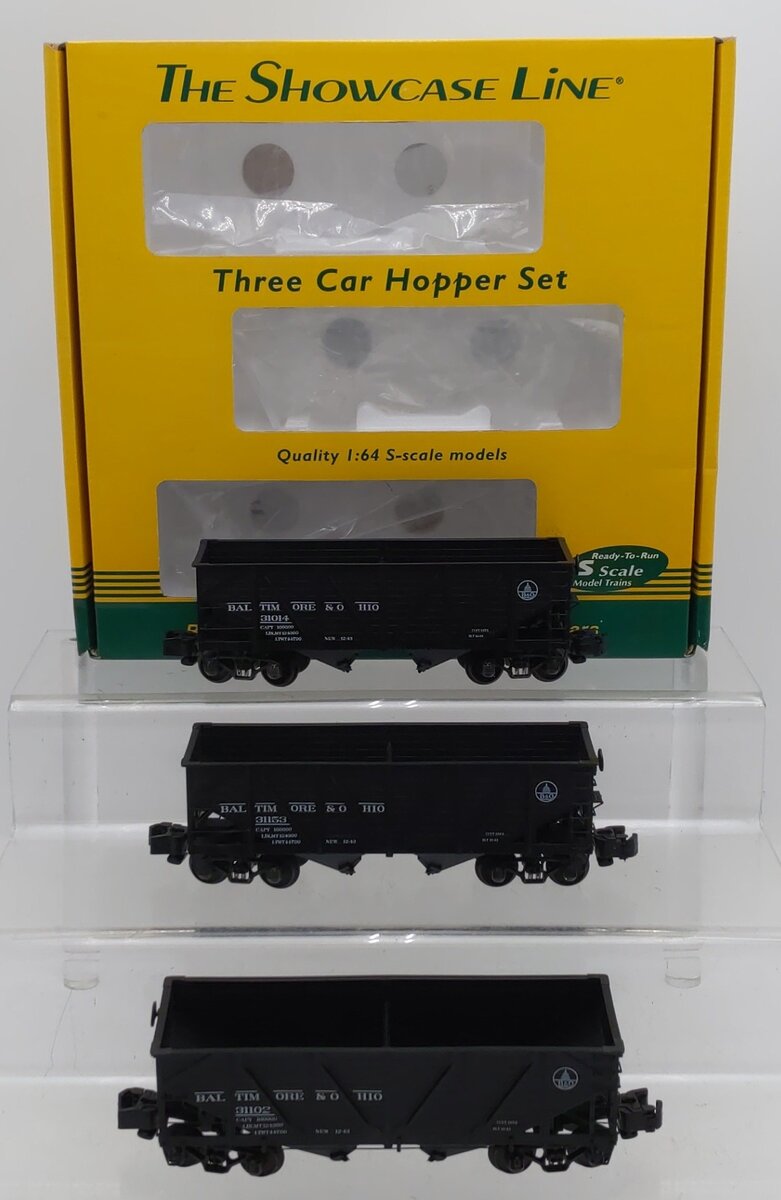 S-Helper 00764 S Gauge B&O Comp HB Hopper 3 Car Set LN/Box