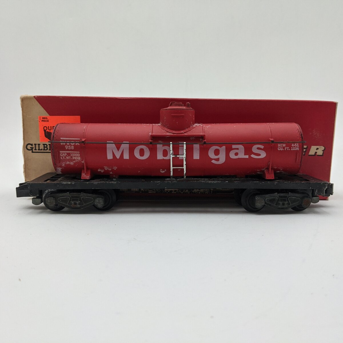 American Flyer 958 Vintage S Mobilgas Tank Car VG/Box