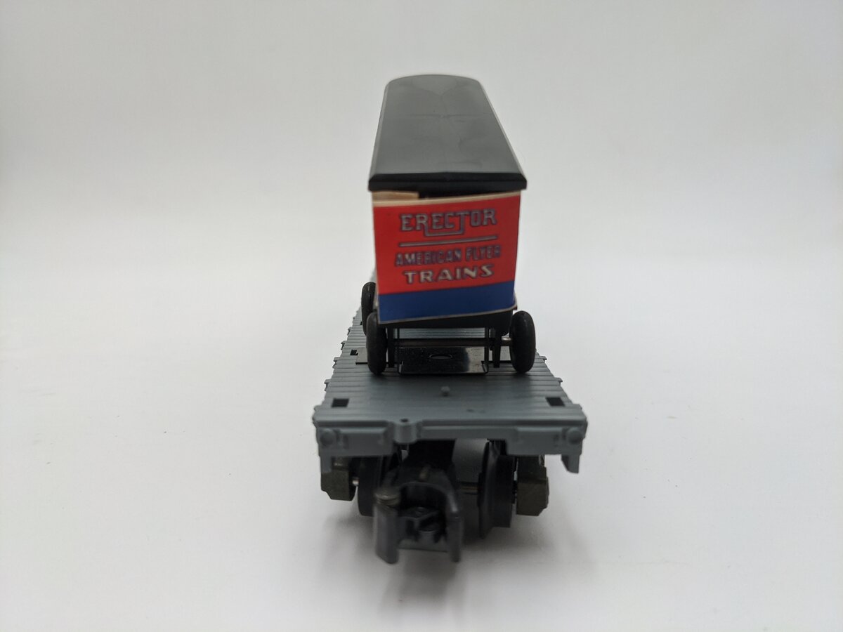 American Flyer 956 Vintage S Gauge Monon Flatcar with Two Piggyback Vans EX/Box