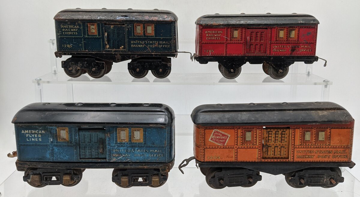 American Flyer 1205 Vintage O Tinplate Lithographed Mail Cars [4]