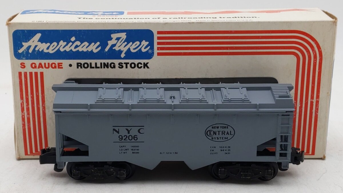 American Flyer 4-9206 S Scale New York Central Covered Hopper #9206 EX/Box
