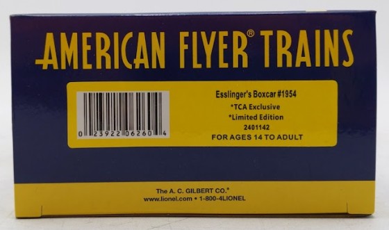 American Flyer 2401142 S Esslinger's "King Pin Lager Beer" Boxcar #1954 NIB