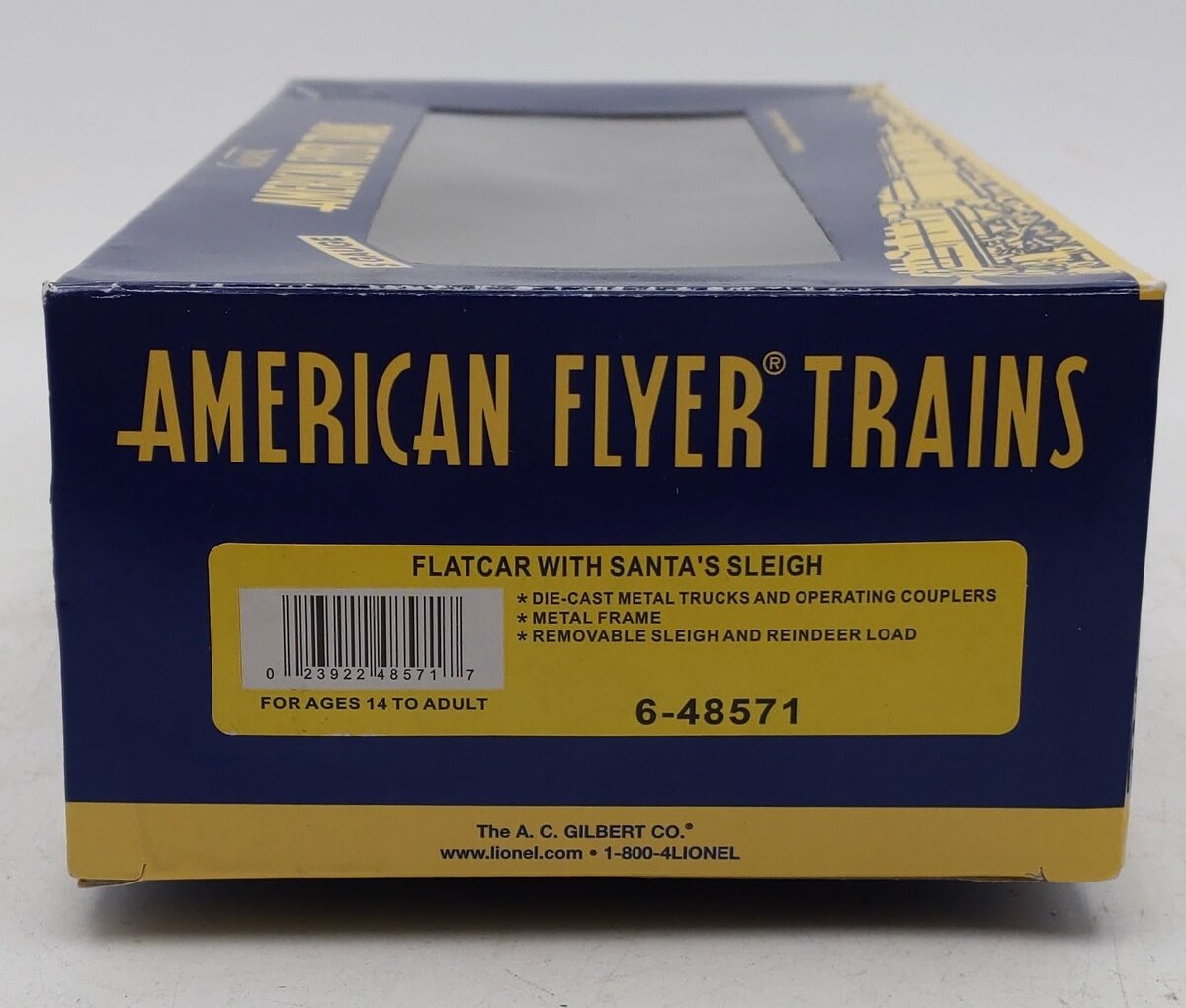 American Flyer 6-48571 S Scale Christmas Flatcar w/Santa’s Sleigh & Reindeer LN/Box