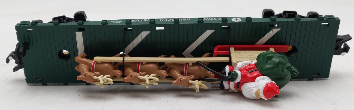 American Flyer 6-48571 S Scale Christmas Flatcar w/Santa’s Sleigh & Reindeer LN/Box