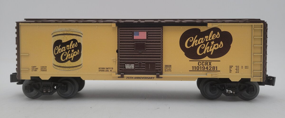 Lionel 6-58038 O Gauge METCA Exclusive Charles Chips 75th Ann. Boxcar #110194281 LN/Box