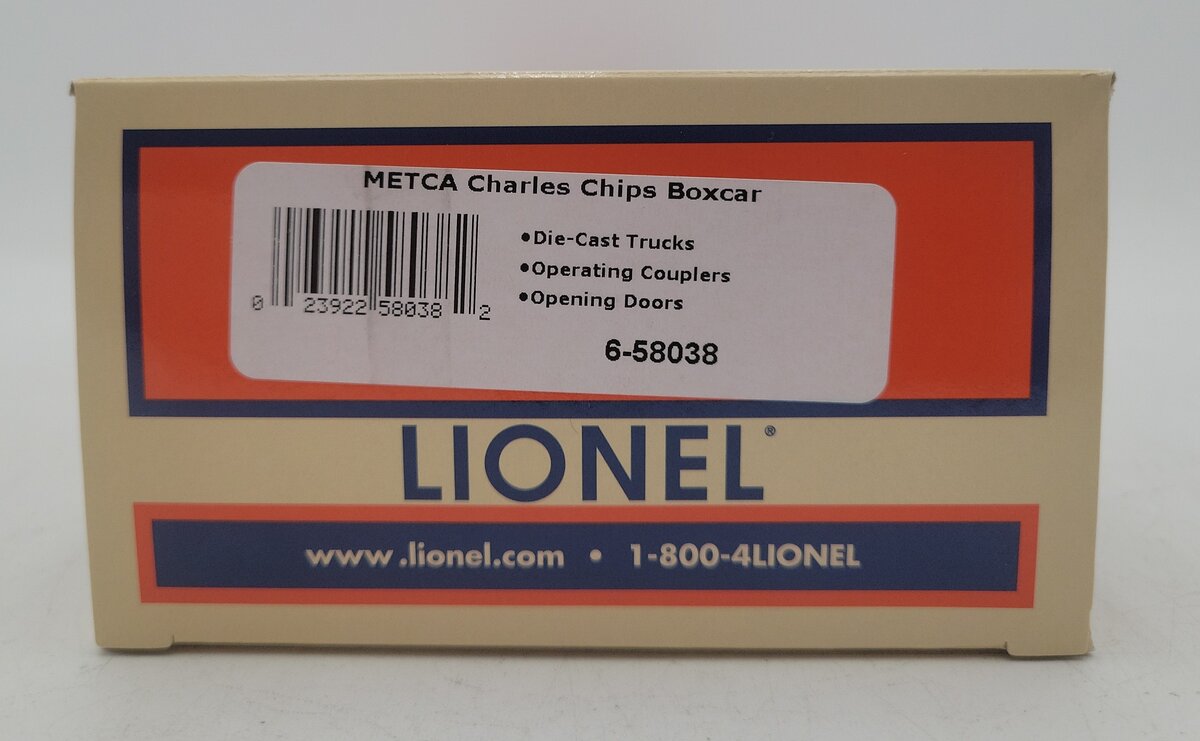 Lionel 6-58038 O Gauge METCA Exclusive Charles Chips 75th Ann. Boxcar #110194281 LN/Box