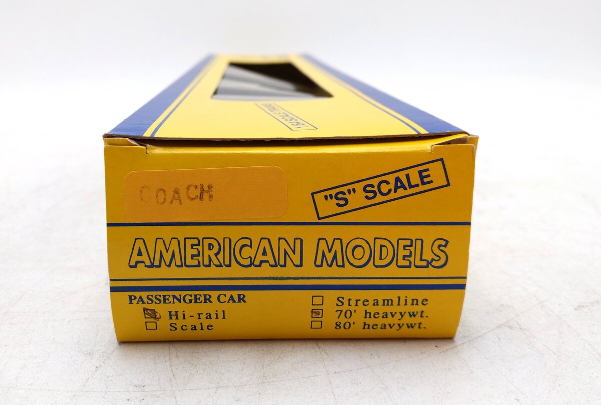 American Models S Scale Pennsylvania Railroad Heavyweight Coach Car LN/Box