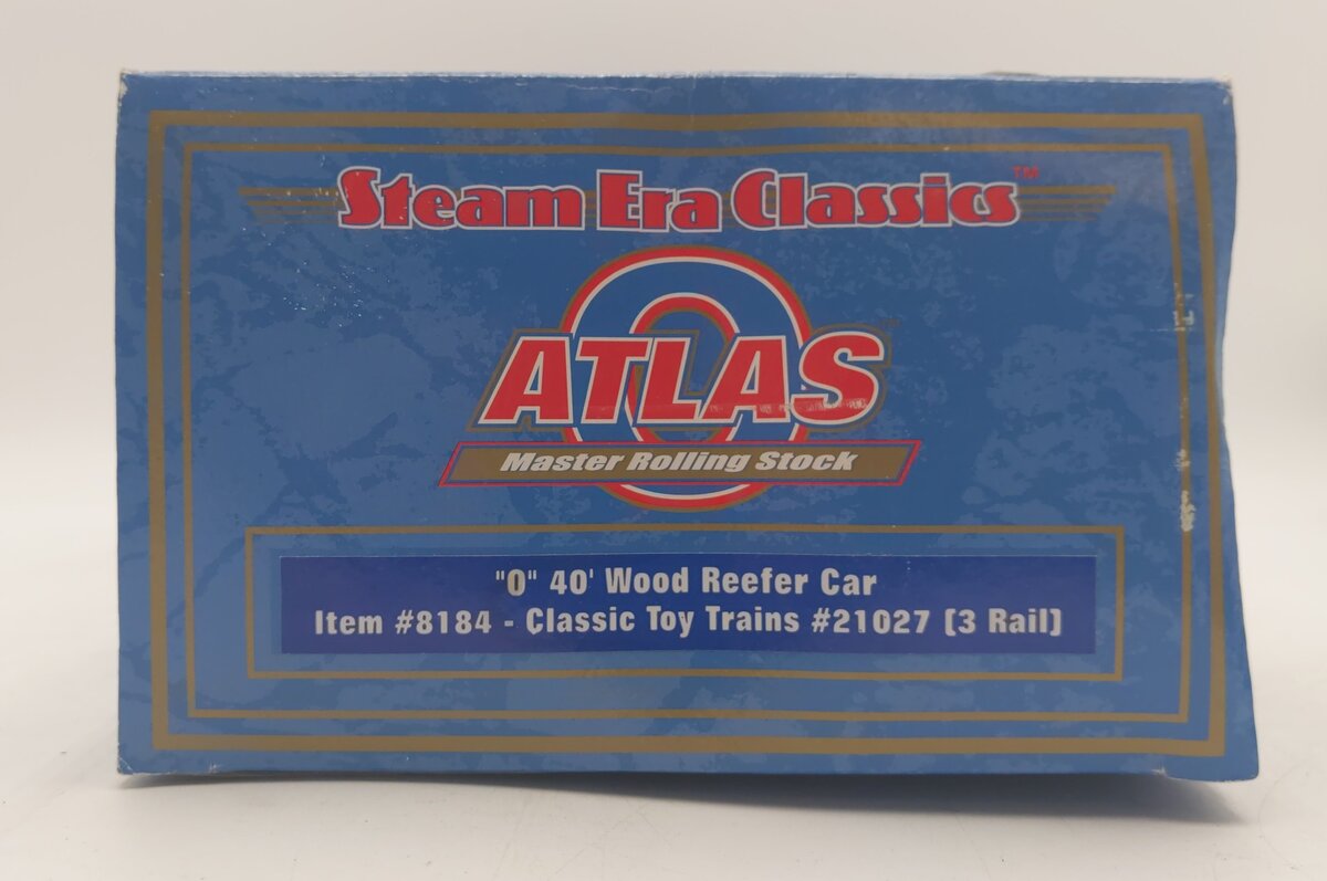Atlas 8184 O Gauge Classic Toy Trains Wood Refrigerator Car #21027 (3-Rail) LN/Box