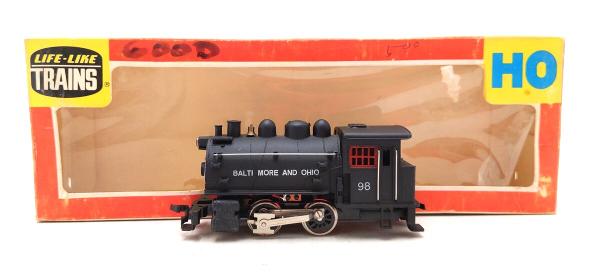 Life Like 08301 HO Scale Baltimore & Ohio #98 0-4-0 Docside Steam Locomotive LN/Box