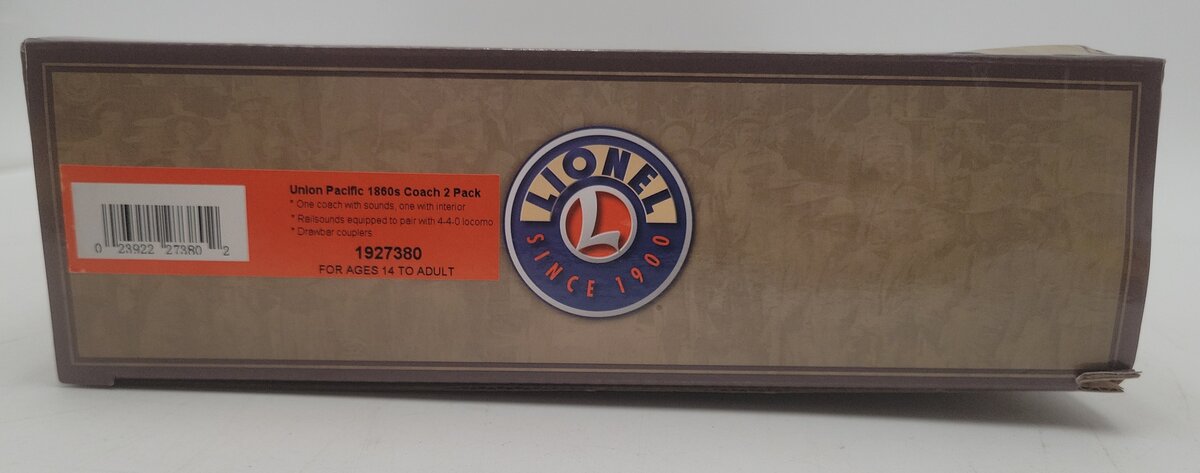 Lionel 1927380 O Union Pacific 1860's 2-Coach Set