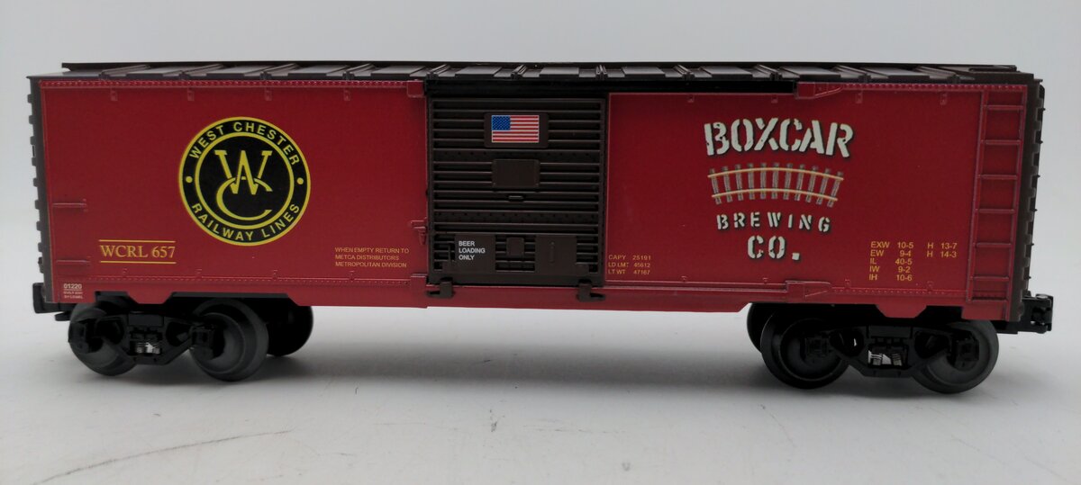 Lionel 2101220 O Gauge West Chester Boxcar Bewing Co. Boxcar #657 LN/Box