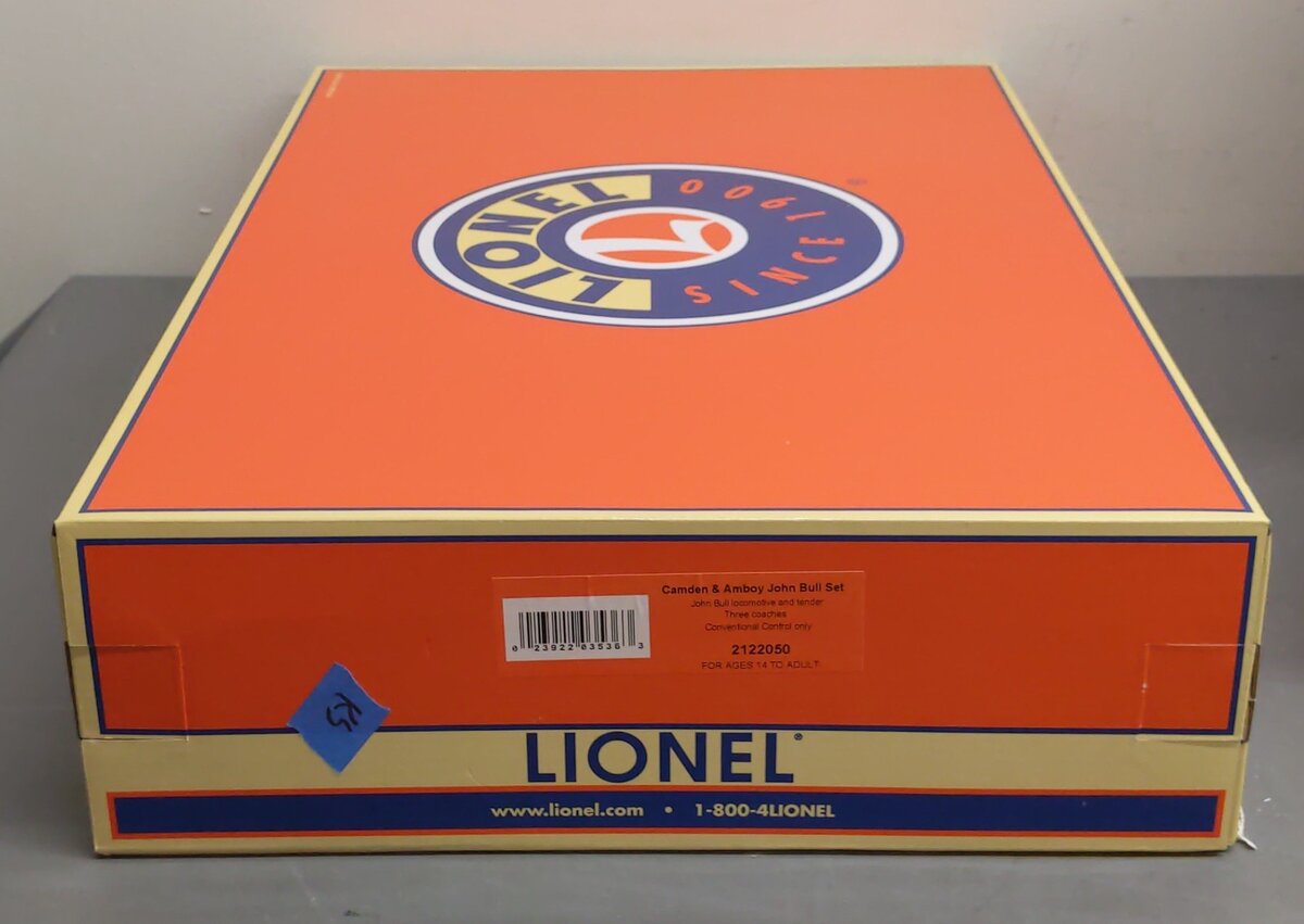 Lionel 2122050 O Scale Camden & Amboy John Bull Steam Passenger Set LN/Box