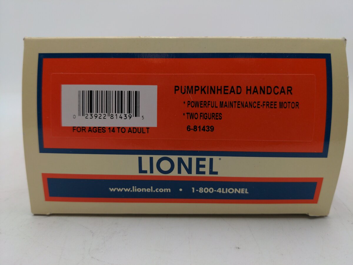 Lionel 6-81439 Halloween Pumpkinheads Operating Handcar LN/Box