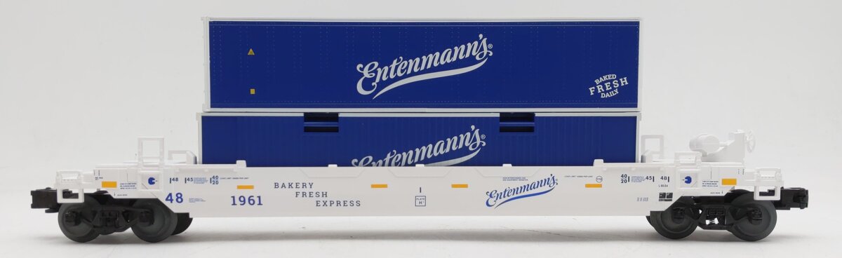 Lionel 2301441 O Gauge METCA Entenmann's Maxistack Stack car w/Containers #1961 LN/Box