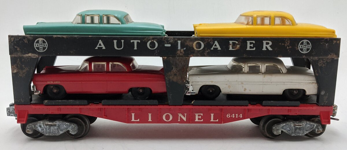 Lionel 6414 Vintage O Gauge Postwar Evans Autoloader with 4 Automobiles