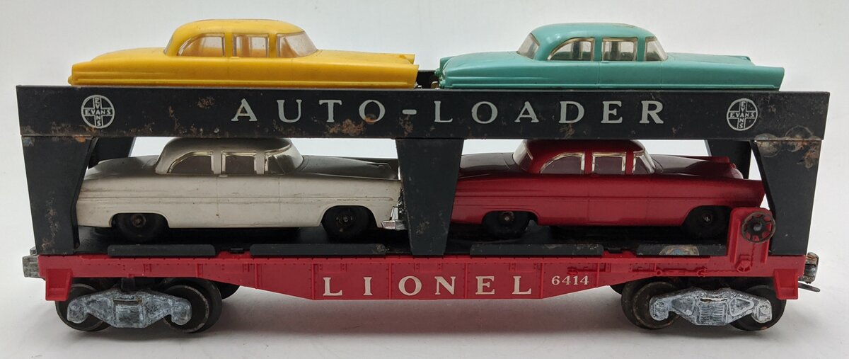 Lionel 6414 Vintage O Gauge Postwar Evans Autoloader with 4 Automobiles