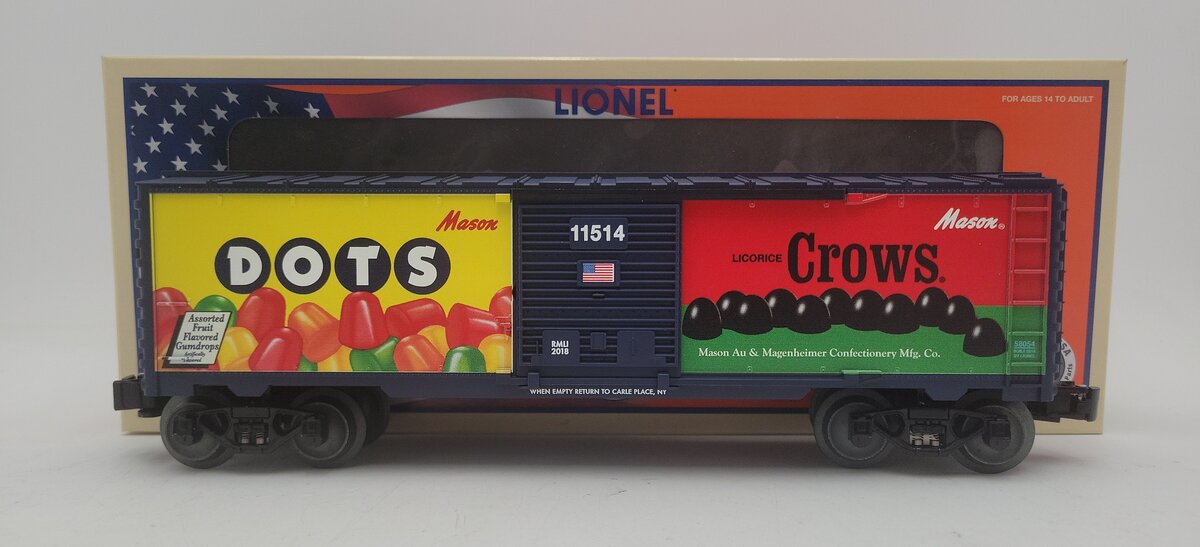 Lionel 6-58054 O Gauge Dots & Crows Mason Candies Boxcar LN/Box